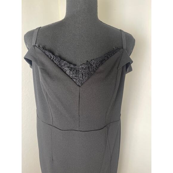 NWT A.B.S Collection Women's Glam Lace Feminine Business Chic Dress Black 14W - Picture 4 of 11